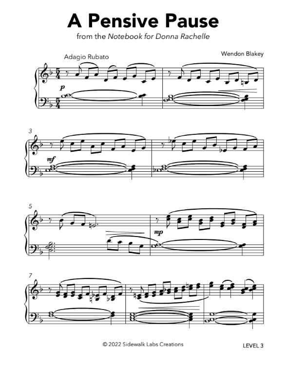 "A Pensive Pause" sheet music